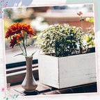 Dandat 4 Set Wood Boxes for Centerpieces 12x4 Inch Rectangle Wooden Planter Box Rustic Wooden Planters with Removable Plastic Liner Floral Foam Blocks for Christmas Wedding Home Garden Decor(White)