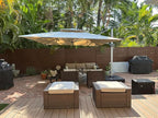 PURPLE LEAF 10ft Patio Umbrella Outdoor Square Large Cantilever Windproof Offset and Heavy Duty Sun Umbrella for Garden Deck Pool, Beige