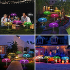Vosaro Solar Flower Lights Outdoor Garden Decorations Waterproof, Solar Yard Lights Decorative, 7 Color Changing Stake Light for Pathway Patio Lawn Party Wedding Decor, 3 PCS