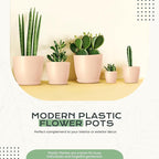 Utopia Home - Plant Pots Indoor with Drainage - 7/6.6/6/5.3/4.8 Inches Home Decor Flower Pots - Plastic Planters for Indoor Plants, Cactus, Succulents Pot (Pink, Pack of 10)