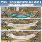 DUMOS Universal Double Hammock Stand Only, Heavy Duty Hammock Stands for 2 Person, Steel Stand for Indoor and Outside Garden Backyard Patio Pool Beach
