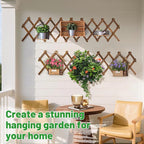 Pack of 2 Extra Thick Wooden Wall Trellis- Expandable Wall Planter Lattice Panels for Climbing Plants, Hanging Vertical Plant Support Fence Frame Outdoor Indoor for Balcony Patio Garden Room