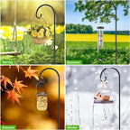 FEED GARDEN Adjustable 32 Inch Shepherd Hooks Thick Rust Resistant Steel Shepard Hooks for Outdoor Hanging Lanterns, Bird Feeders, Solar Lights, Weddings Decor 4 Pack