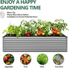 Vengarus 6x3x2FT Galvanized Raised Garden Bed Kit, Deep Root Planter Box for Vegetables, Flowers, Herbs, and Succulents - 269 Gallon Capacity,Silver