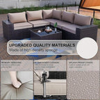 Kullavik 9 Pieces Outdoor Patio Furniture Set,PE Wicker Rattan Sectional Sofa Patio Conversation Sets with Swivel Rocking Chairs Set,Sand