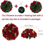 Artificial Flowers: 3-in-1 Burgundy Silk Rose Centerpiece Balls