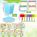 Capoda 48 Sets Garden Flower Pots Crafts Kit DIY Spring Plastic Seedling Nursery Pots with Stickers Plant Labels Growth Charts Planting Growing Tools Classroom Activities Project Gifts (Square)