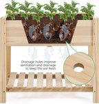 Yaheetech 34x18x30in Raised Garden Bed, Planter Box with Legs & Storage Shelf, Wooden Elevated Vegetable Growing Bed for Backyard, Patio, Balcony