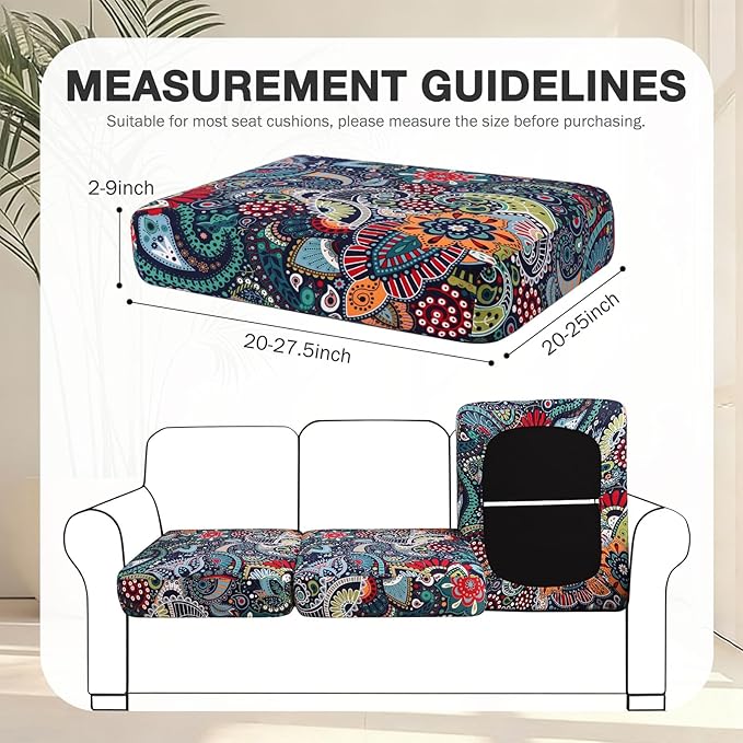 Cushion Covers, 12-Piece Stretch Paisley Outdoor Patio Set