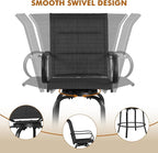Yaheetech 4 Piece Patio Swivel Bar Stools, Texteline Outdoor Chairs with High Back/Armrest/Footrest, All Weather Padded Seating Outdoor Furniture Height for Outside, Lawn & Garden