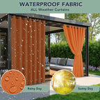 Outdoor Curtains for Patio Waterproof - 6 Panels Privacy Weatherproof Outside Curtains with Grommets for Pergola, Gazebo, Porch, Cabana, Balcony, 54 x 84 Inch, Mecca Orange