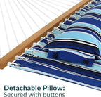Sunnydaze Quilted Outdoor Hammock with Spreader Bars - Heavy-Duty 450-Pound Capacity Double Hammock for Outside - Catalina Beach