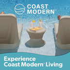 Coast Modern Outdoor Side Table - Lounger Table for Inside Pool or on Patio - All-Weather Furniture for Sun Shelf Up to 15" - Sand