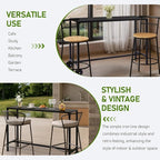 Outvita Outdoor Bar Table, 37" Height Wheeled Patio Pub Table with Waterproof Frame and Adjustable Foot for Hot Tub, Patio, Backyard, Balcony, Hallway, Bistro Rectangle, Black