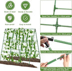 Cucumber Trellis for Raised Beds, 45 x 53 Inch Adjustable Size A-Frame Garden Trellis for Climbing Plant Outdoors with Climbing Net and Plant Support Clip for Vegetable Grape Tomato Bean Pea