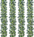 Artificial Eucalyptus Garland 6 Ft Silk Leaves Plastic Stems Green