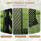 VINGLI Privacy Fence Panels, 72H’’ x 47W’’ Metal Privacy Screen Freestanding, Decorative Privacy Panels for Patio Garden Pool, Outdoor & Indoor (Diagonal Stripe)