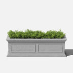 Veradek Brixton Window Box Plastic Planter - Large Rectangular Planter for Outdoor Balcony/Windowsill | Crack-Resistant All-Weather | Classic Estate Design for Flowers, Herbs, Succulents