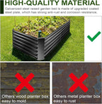 EDOSTORY Metal Raised Bed Garden Bed Kit, 6x3x2ft Tall Galvanized Planter Raised Garden Boxes Outdoor, Large Metal Raised Garden Beds for Flowers, Vegetables, Herbs