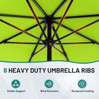 AreShark 9 FT Patio Umbrella for Outdoor, Outdoor Umbrella with Push Button Tilt and Crank, Outdoor Patio Umbrellas with 8 Sturdy Ribs for Market, Garden, Deck, Backyard, Pool (Apple Green)