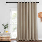 NICETOWN Blackout Patio Curtains 100 x 144 Inches Long for Sliding Door Extral Wide Blackout Curtain Panels Thermal Insulated Room Divider - Grommet Top, 100" W x 144" L, 1 Panel, Taupe