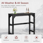 Stoog 3-Pieces Patio Bar Set, All-Weather HIPS Outdoor Bar Stools Set of 2, Counter Height Bar Table with Waterproof Top, Never Fade or Rot, Black
