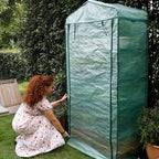 Worth Garden 50% Extra Wide Mini Greenhouse 4 Tier Portable Plant Green House 40in Wide -Sturdy Gardening Shelves with PE Cover & Roll-Up Zipper Door - Indoor & Outdoor Use - 19″W. x 40″L. x63″H.