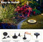 Flacchi Solar Lights Outdoor - Solar Powered Ground Lights Outdoor Solar Disk Light Waterproof Landscape Light for Patio Yard Pathway Walkway Driveway (Warm White, 8 Pack)