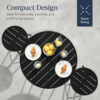 Best Choice Products 3-Piece Patio Dining Set, Bar Height, Outdoor Bistro Set, Outdoor Round Bar Table w/ 2 Bar Stools, Steel - Black
