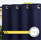 NICETOWN Canvas Outdoor Curtains for Patio Waterproof Extra Long 108" Length, 2 Panels Thermal Insulated Top and Bottom Grommet Privacy Vertical Drapes for Porch/Gazebo, 55" Wide, Dark Blue