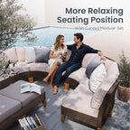 PHI VILLA 2 Pieces Patio Ottoman, All Weather Rattan Wicker Ottoman Seat - Image 2