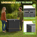 35 Gallon Resin Deck Box with Lockable Latch, Waterproof UV-Resistant Multi-Purpose Outdoor Storage for Patio Cushions, Garden Tools & Package Storage, Black