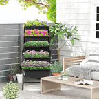 Homdox 5-Tier Elevated Garden Bed- Freestanding Vertical Raised Bed for Gardening with 5 Garden Planter Boxes- Perfect to Grow Vegetables Herbs Flowers Indoor, Black
