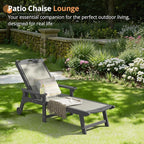 LUE BONA Chaise Lounge Chair Outdoor Set of 2, HDPS and HDPE Wicker Material, Patio Chaise Lounge with Adjustable Backrest, Resin Pool Lounge Chairs with Wheels for Backyard, Poolside and Deck