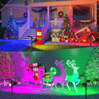 JSOT 2 Pack Christmas Solar Spotlights, RGB Solar Spot Light Outdoor Waterproof Color Changing Landscape Lighting with 9 Lighting Options Decor for Backyard Walkway Tree Lawn