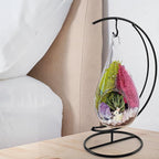 Teardrop Terrarium Kit with Stand, Moss & Pebbles