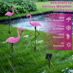Flamingo Solar Lights,Outdoor Pink Flamingo Stake Light,Solar Powered Garden Lights,Yard Art Decor,Outside Garden Decorations,Outside Stick Lights,Outdoor Lights Waterproof (3pcs)