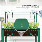 Outsunny Raised Garden Bed with Greenhouse Cover, Elevated Planter Box with Legs and Drainage Hole for Vegetables Flowers Herbs, 39.4" x 18.9" x 48.8", Green
