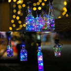 String Lights for Wine Bottles, 12 Pack Solar Cork Lights, Multicolor