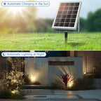 MEIHUA Solar Spot Lights Outdoor, 6 in 1 Solar Landscape Spotlights 2700K Warm White, 3 Lighting Modes & 3 Brightness, IP66 Waterproof Spotlights Outdoor Garden for Pathway Driveway Yard Tree