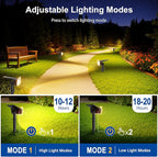 LETMY Solar Spot Lights Outdoor Waterproof with Bigger LED, Auto ON/Off 135°Adjustable Solar Lights Outdoor, 2-in-1 Wall Lights & 2 Modes Landscape Spotlights for Tree Yard Pathway Garden Decor 2Pack