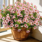 20 Bundles Artificial Flowers for Outdoors, UV Resistant Fake Plants Flowers Greenery Shrubs Plants for Decoration Outside Plants Hanging Planter Home Garden Decor (Pink)