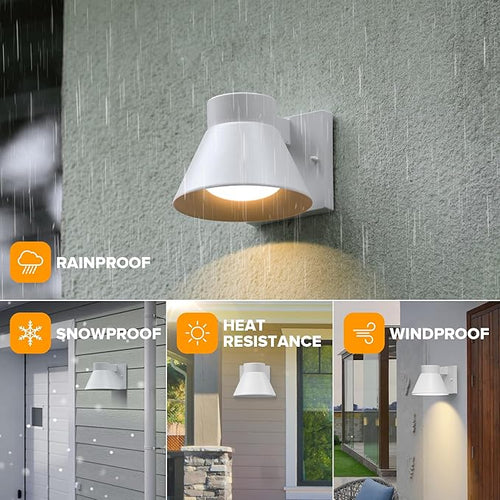 2 Pack LED Outdoor White Front Porch Lights
