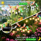 Solar Garden Lights Outdoor - 2 Pack Dragonfly Solar Swaying Light, Sway by Wind, Firefly Lights Outdoor Yard Patio Pathway Decoration, Big Bulb, High Flexibility Iron Wire & Realistic Dragonflies