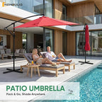 NEWBULIG 10FT Patio Umbrella, Offset Cantilever Outdoor Patio Table Umbrella, UV Protection, Fade Resistant Fabric, Easy Tilt Adjustment for Pool, Deck, Garden, Backyard