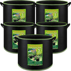 NACHLYNN 5-Pack 10 Gallon Grow Bags with Handles Thickened Nonwoven Fabric Pots Heavy Duty Aeration Fabric Pots Plant or Fruits Flowers Plant