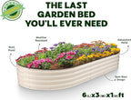 Plant & Plot Galvanized Raised Garden Beds Outdoor // 6×3×1 ft (2-Pack) Planter Raised Beds for Gardening, Vegetables, Flowers // Large Metal Garden Box // Patented Tool-Free Design (White)