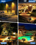 Fabrito 136 LED Solar Spot Lights Outdoor 4 Packs Warm White