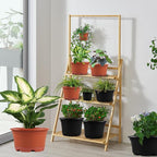5 Pack 10.5 inch Plant Pots,Planter-Pots-for-Plants，Plastic Flower Pot for Indoor Outdoor Plants with Drainage Holes & Trays, Decorative Garden Containers Sets for Houseplants