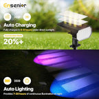 Ensenior Solar Spotlights Outdoor RGB, 7+1 Color Changing Mode Outdoor Landscape Lighting, IP65 Waterproof, Automatic ON/Off Solar Powered Spotlight, Halloween Christmas Decorations (6-Pack)